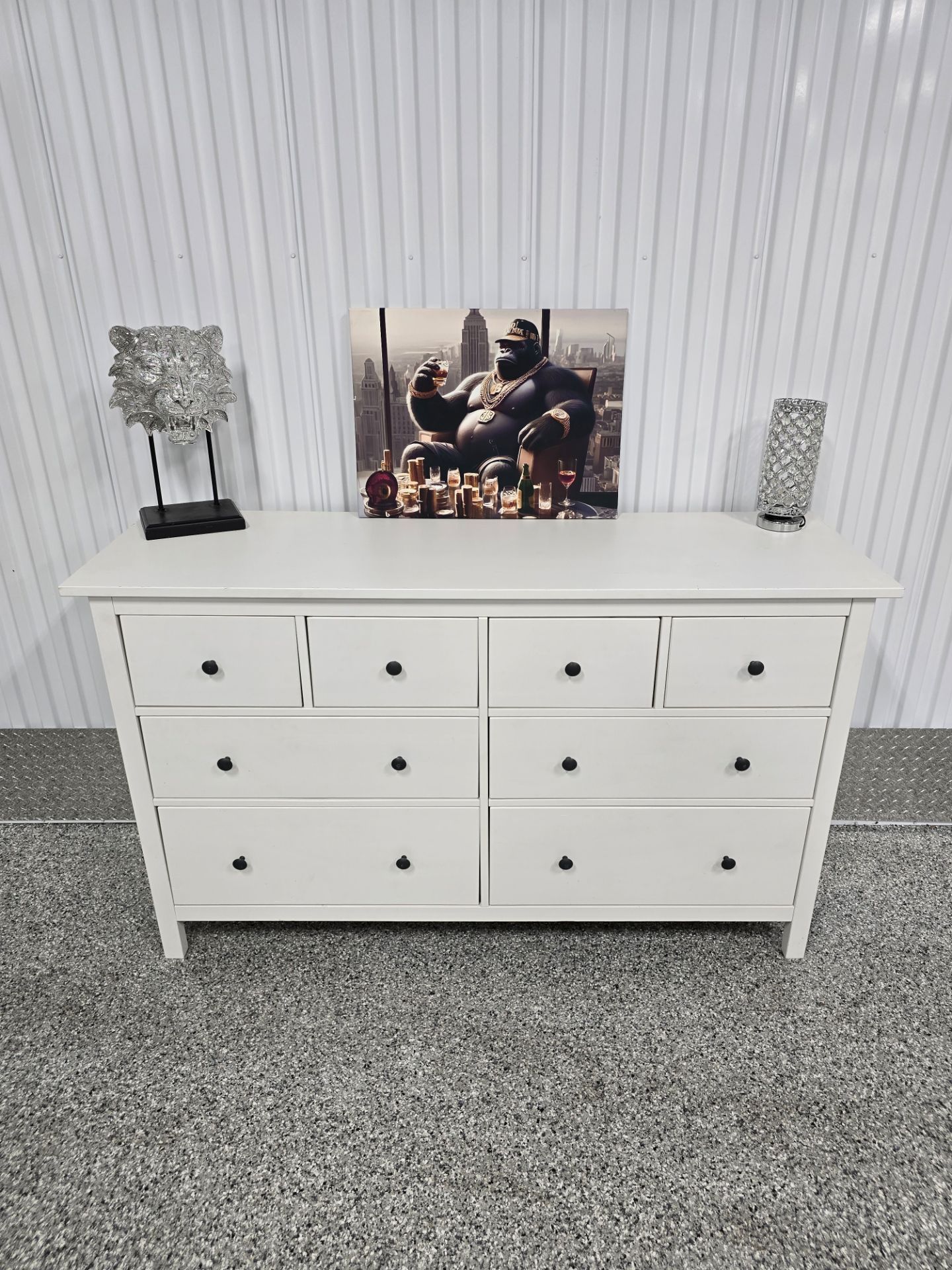 Glossy White 8-Drawer Solid Wood Dresser – Discontinued Color - photo 4