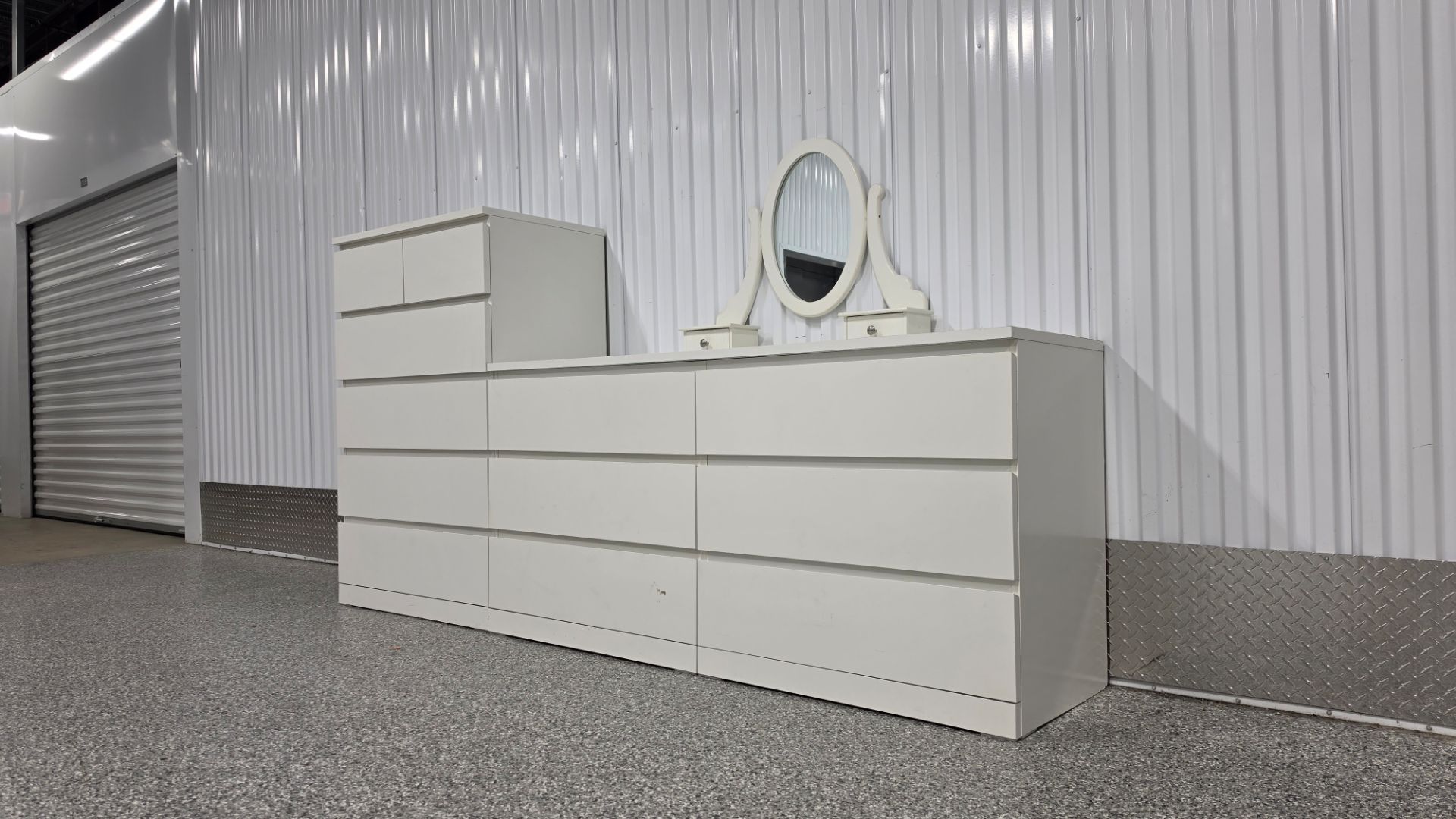 White Dresser and Chest of Drawers Set - photo 2