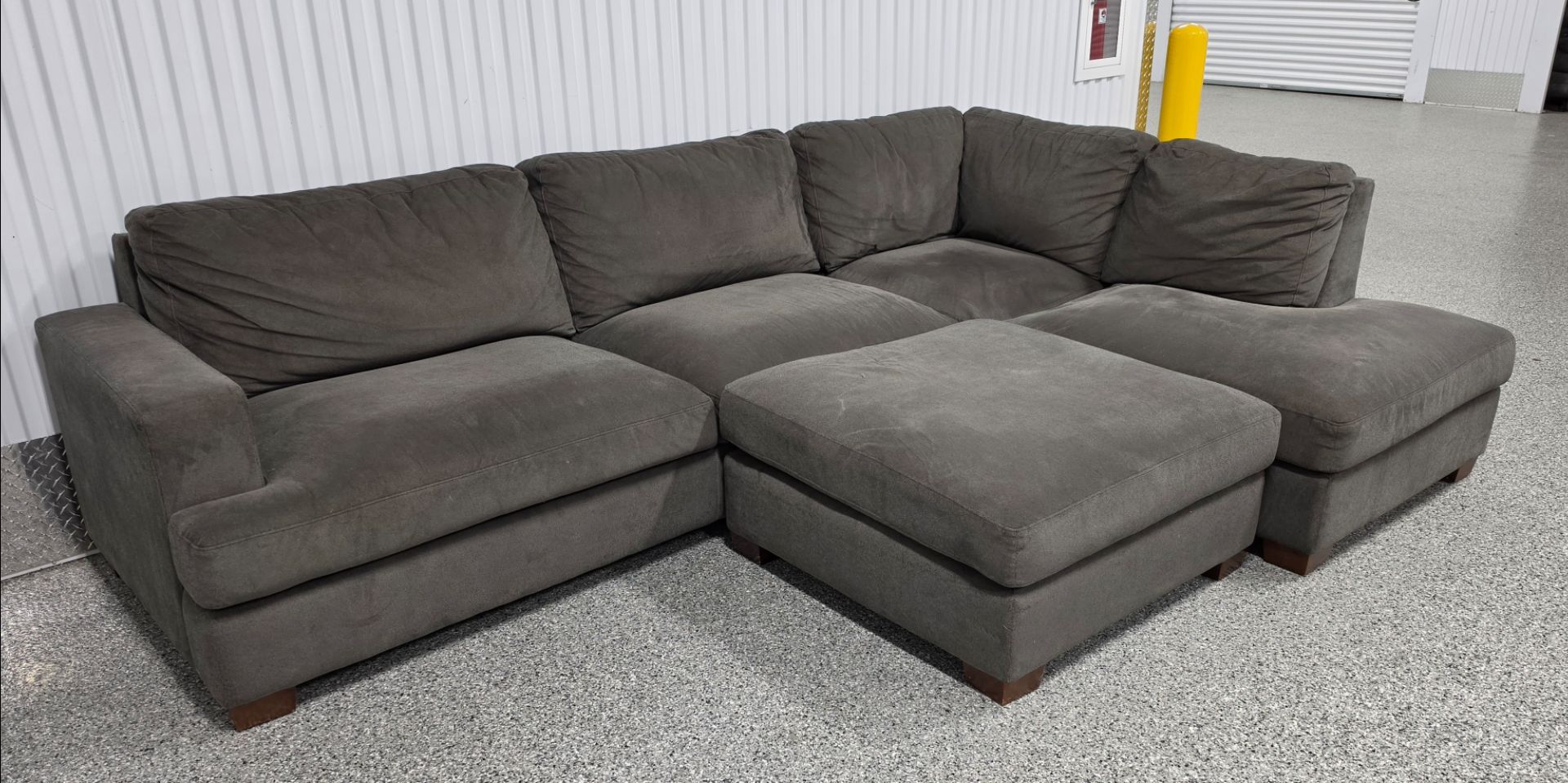 Gray Sectional Sofa with Ottoman - photo 2