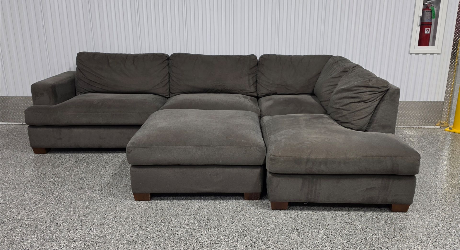 Gray Sectional Sofa with Ottoman - photo 3
