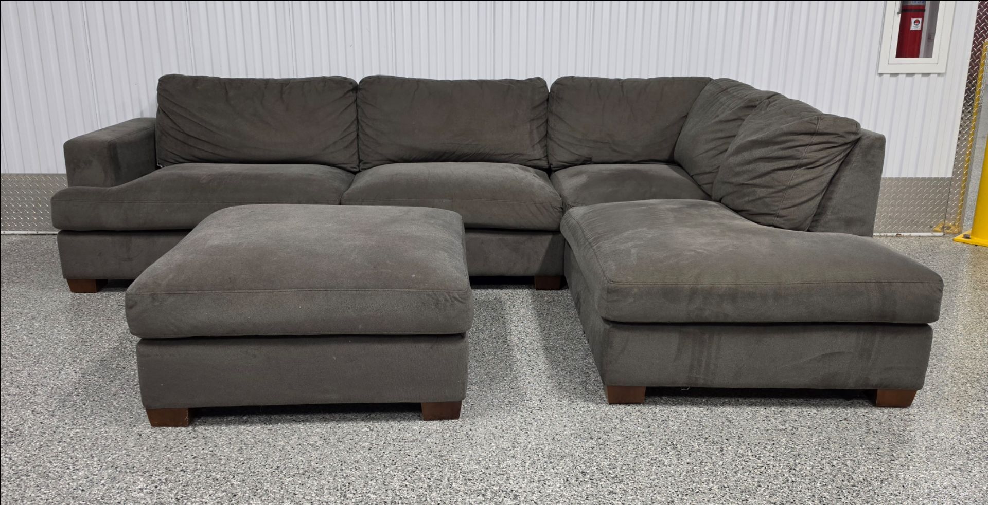 Gray Sectional Sofa with Ottoman - photo 4