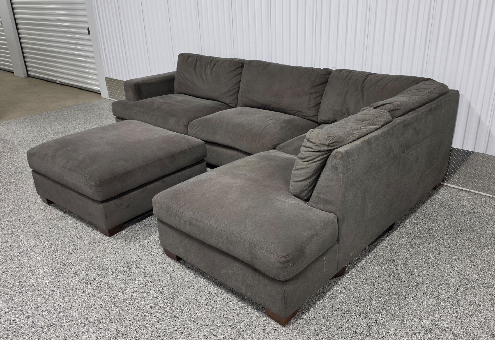 Gray Sectional Sofa with Ottoman - photo 5