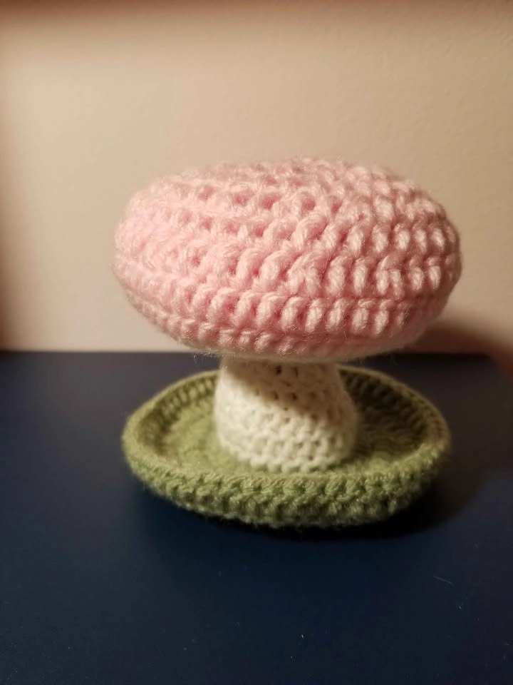 Jewelry Display Holder Pink Mushroom Crochet - photo 3