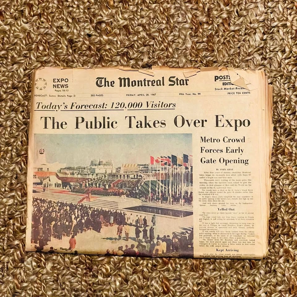 1967 Montreal Sun Newspaper with Expo 67 supplement