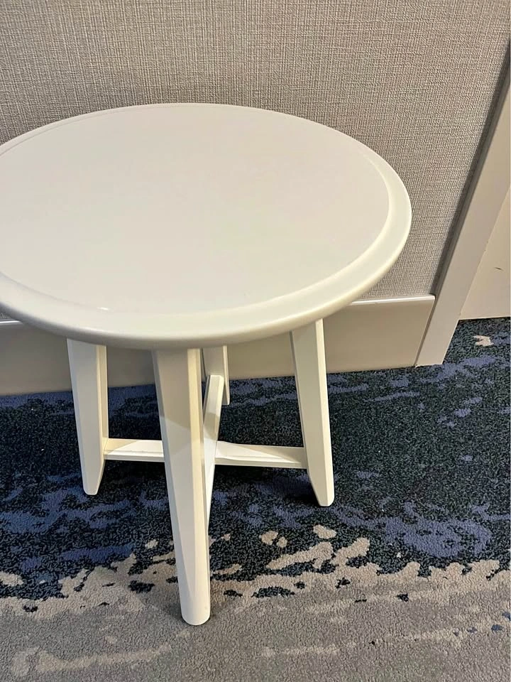 White Round Wooden Side Table