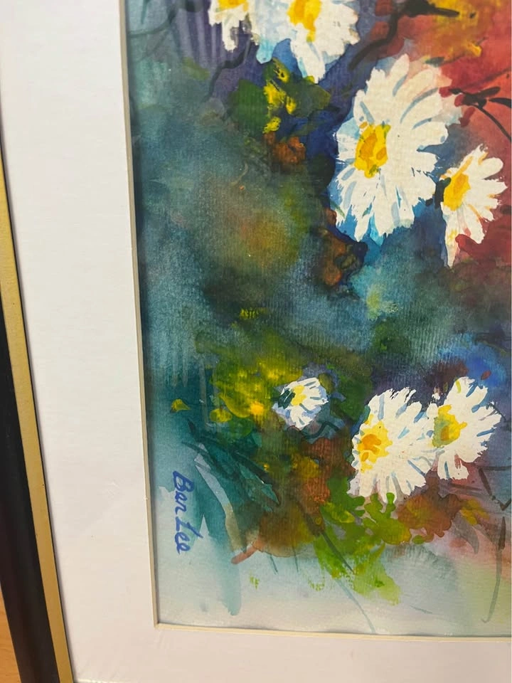 Ben Lee Original Watercolor Impressionist Daisy Painting - photo 2