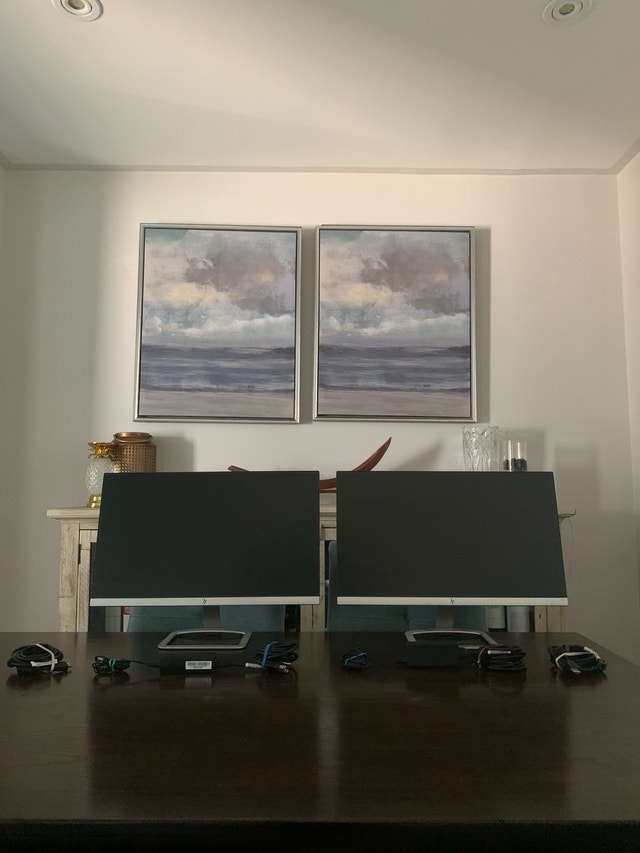 Pair of 24” HP Monitors (1080p IPS) + All Cables Included
