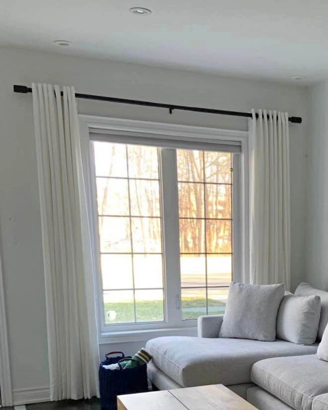 Long white curtains