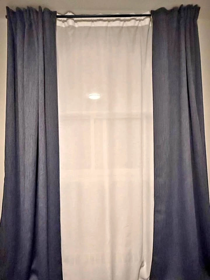 Brown and white curtains from ikea available