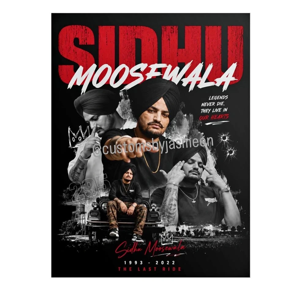 Sidhu Moosewala Poster 24" x 32" | Musician Tribute Wall Art