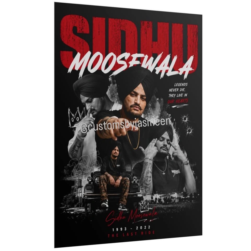 Sidhu Moosewala Poster 24" x 32" | Musician Tribute Wall Art - photo 2