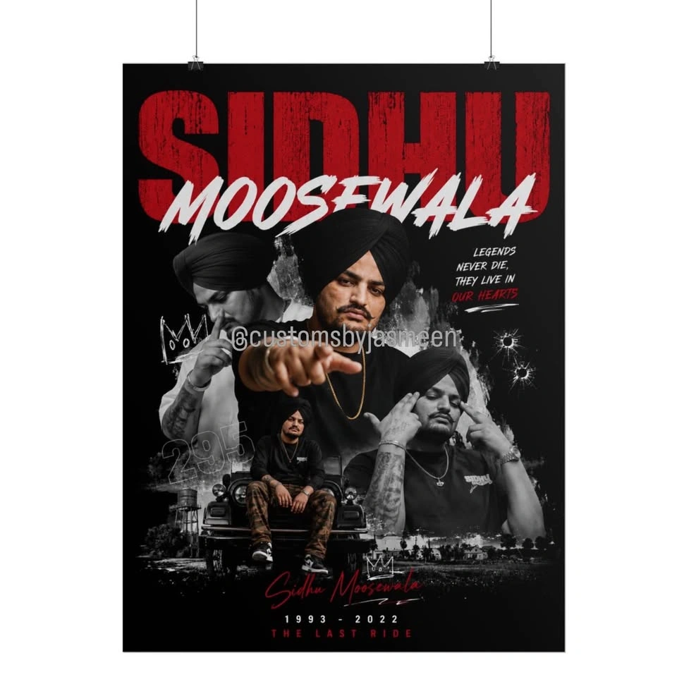 Sidhu Moosewala Poster 24" x 32" | Musician Tribute Wall Art - photo 4