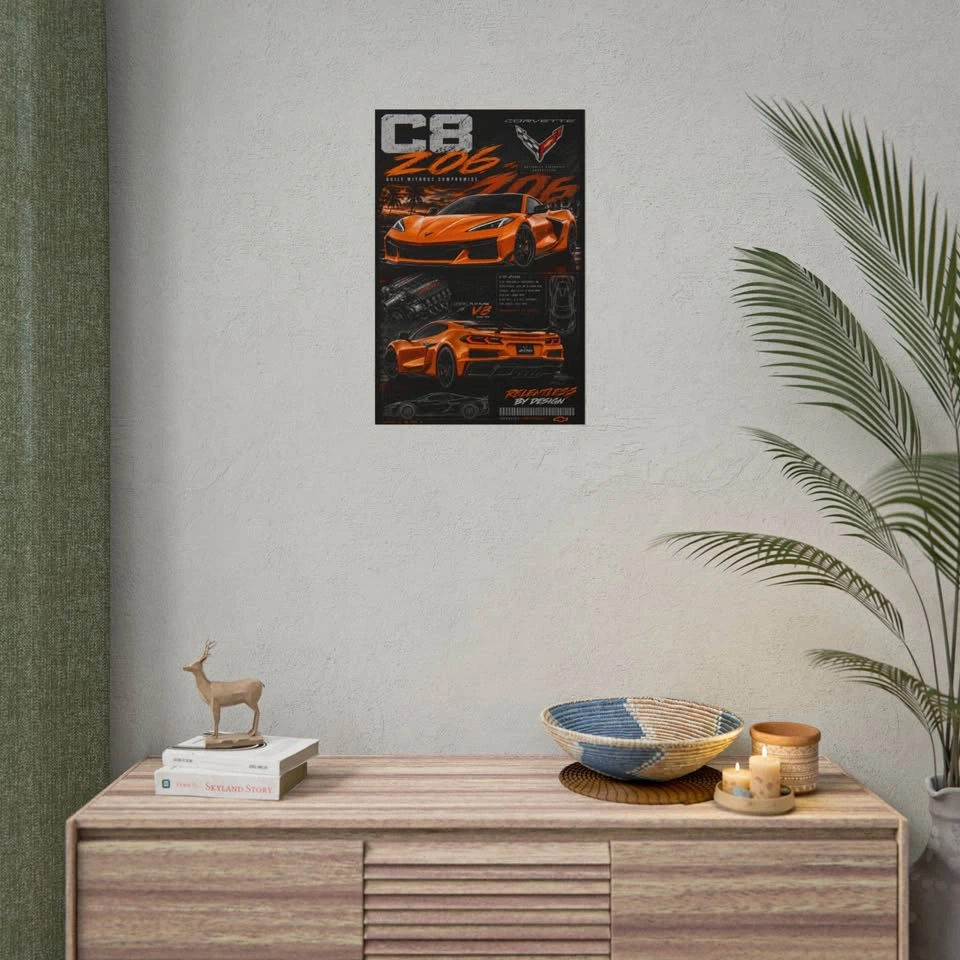 C8 Z06 Corvette 16" x 24" Poster | Sports Car, V8 Engine Specs - photo 4