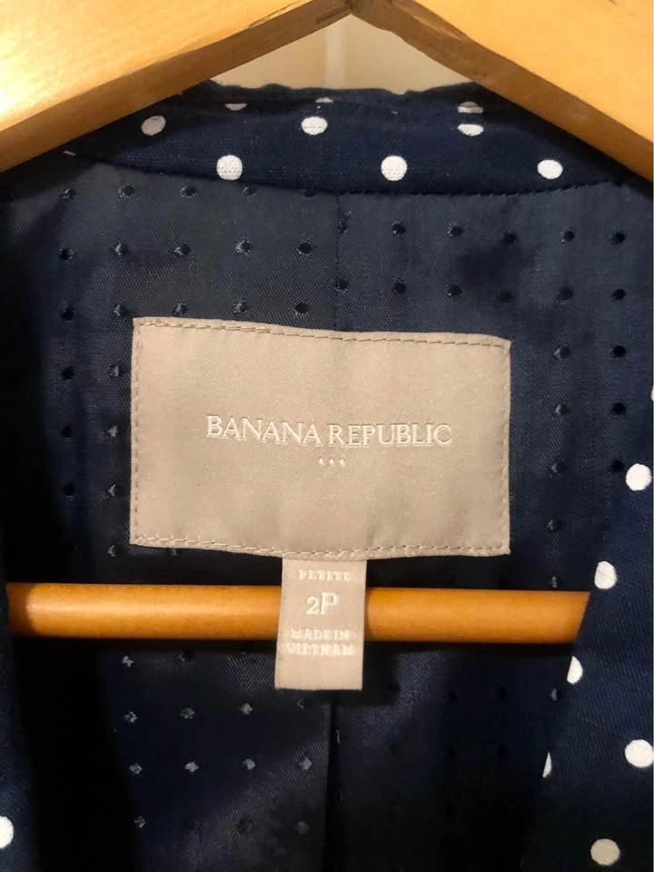 Banana Republic Linen & Cotton Cropped Blazer Size 2 Petite - photo 2