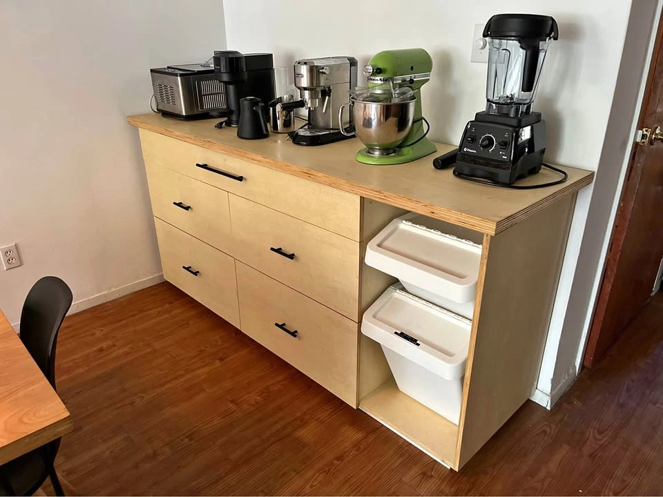 Dining room storage credenza - Custom hand built Birch Plywood