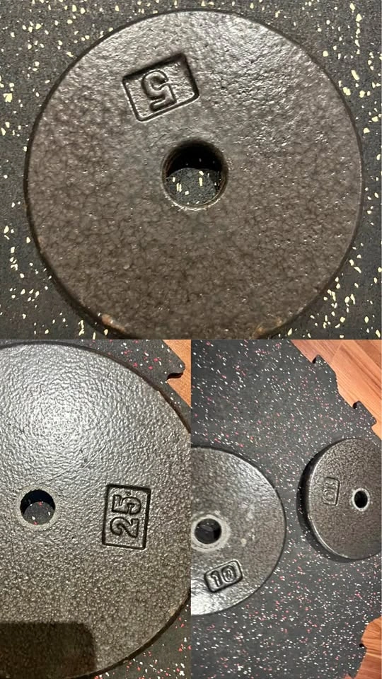 Cast Iron Weight Plates Set (5lb, 10lb, 25lb)