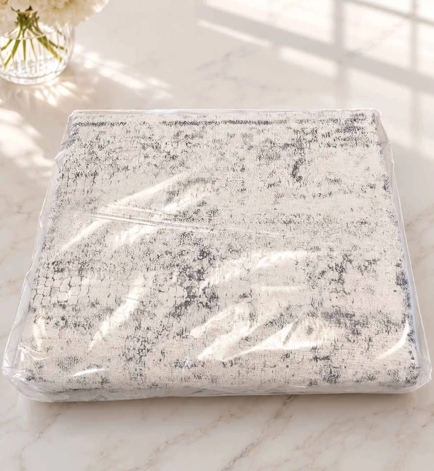9x12 Washable Black & White Abstract Distressed Rug - photo 2