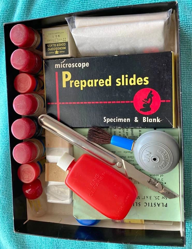 Vintage Microscope Slide Preparation & Cleaning Kit