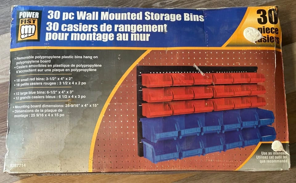 Power Fist 30-Piece Wall Mounted Storage Bin Set - photo 2