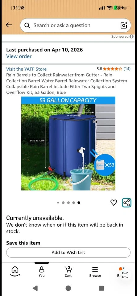 Collapsible Rain Barrel + downspout extender - photo 4