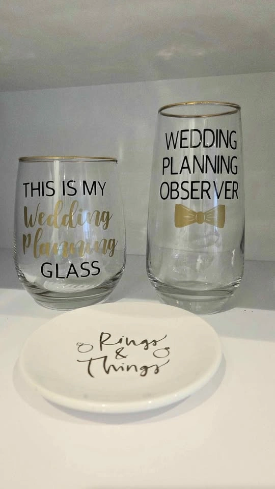 Engagement gift - Wedding planning glass