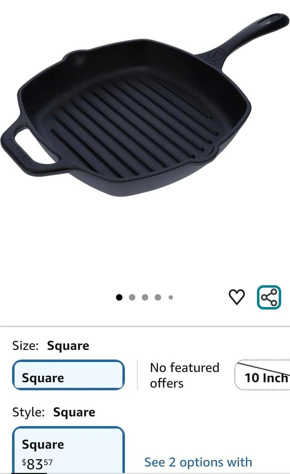 Victoria 10-Inch Cast-Iron Grill Pan - photo 2