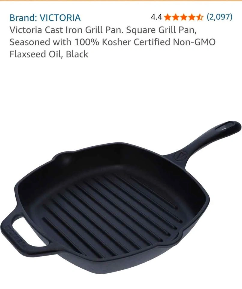 Victoria 10-Inch Cast-Iron Grill Pan - photo 3