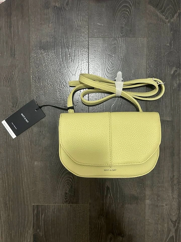 NWT Matt & Nat Vegan Leather Crossbody Bag Pastel Yellow