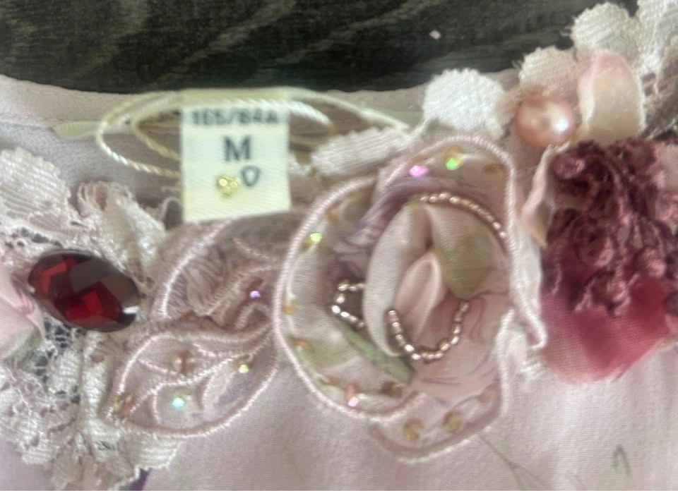 NWT Pink Mary Floral Chiffon Tiered Maxi Dress Rosette Lace - photo 5