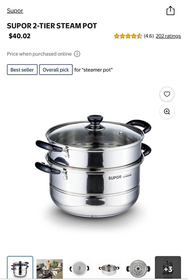 SUPOR 2 tier steaming pot