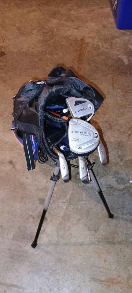 US Kids Golf Bag — Orange/Blue with Full Club Set image indicator(3)
