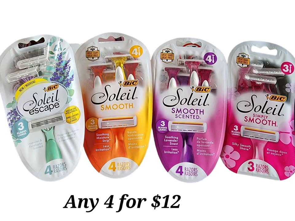 4 Bic or Venus Razor Pacs For $12