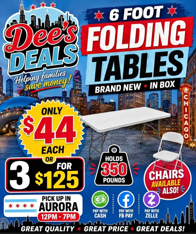 6 foot folding tables BRAND NEW IN BOX ONLY $44