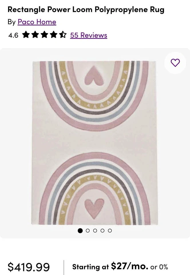 Baby girl room area rug