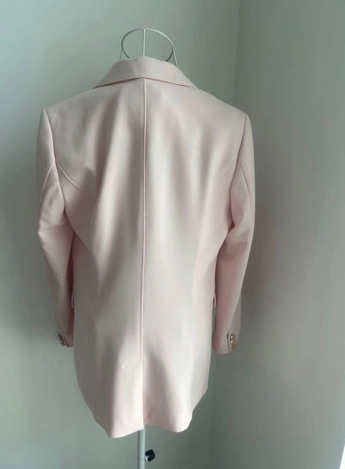Melanie Lyne Pink Double Breasted Crest Button Blazer Size 4 - photo 3
