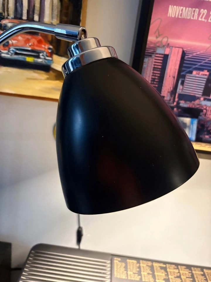 Sleek Modern Chrome & Matte Black Adjustable Task Lamp - photo 4