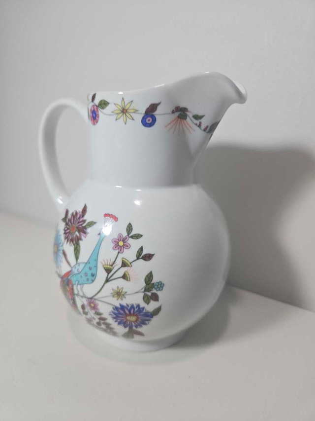 Vintage Peacock Pitcher from Porcelena Schmidt Brasil - photo 2