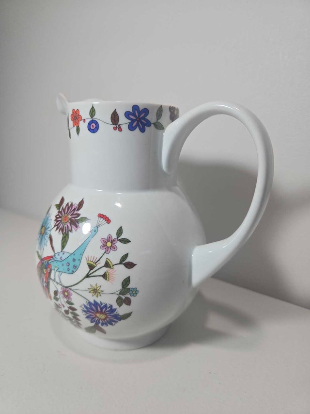 Vintage Peacock Pitcher from Porcelena Schmidt Brasil - photo 3