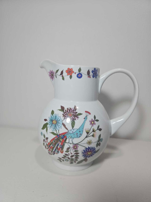 Vintage Peacock Pitcher from Porcelena Schmidt Brasil - photo 4