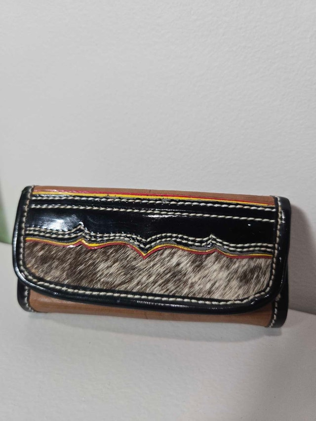 Vintage Columbian Carriel Leather Hair-On Hide Wallet