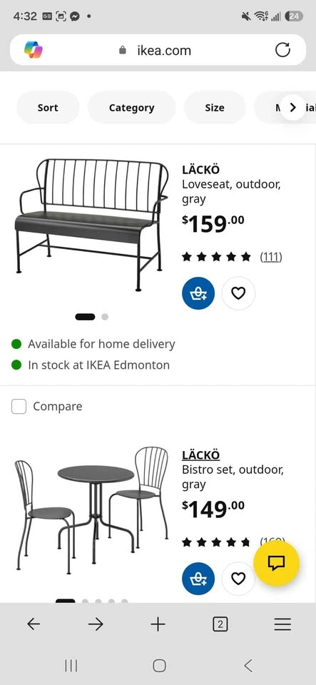 Complete IKEA LÄCKÖ Bistro Set and Loveseat - photo 4