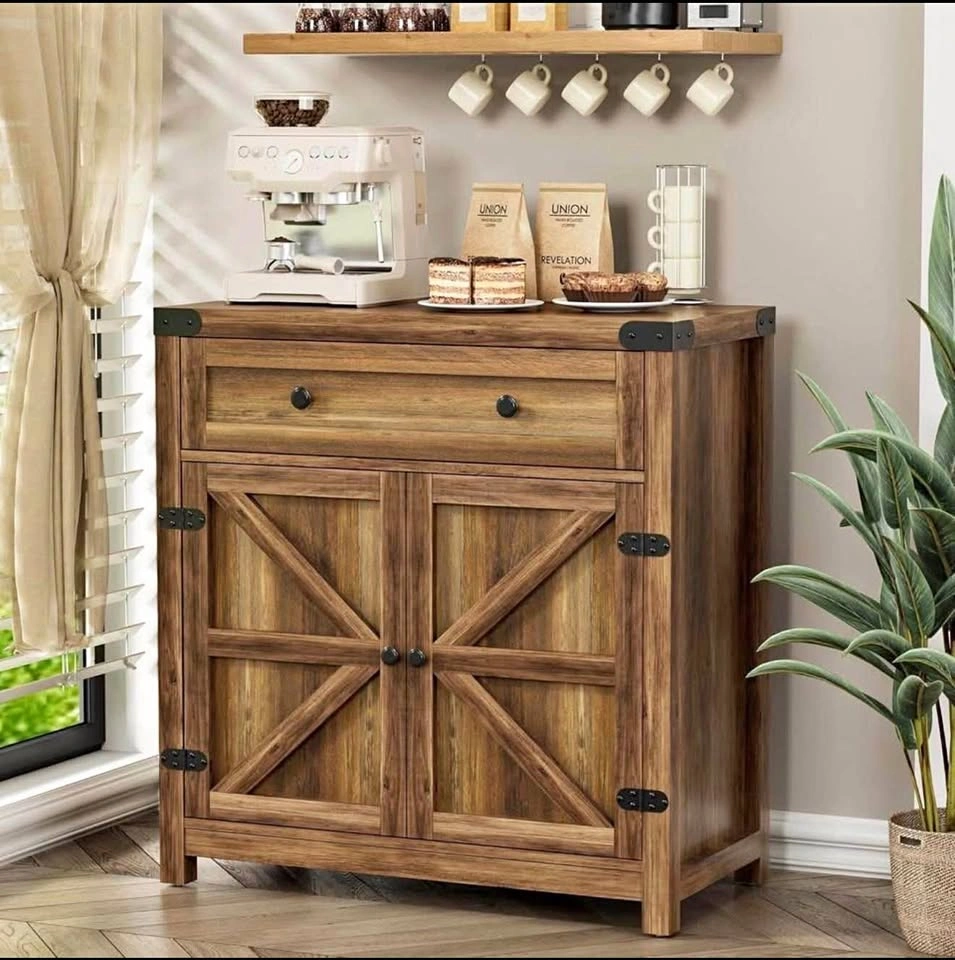 New Farmhouse Coffee Bar Cabinet | Storage Cabinet