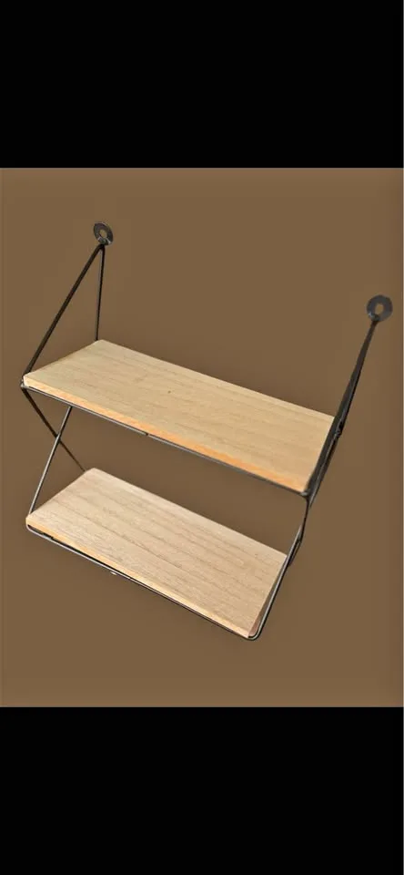 Wooden wall-mount shelving unit thumbnail
