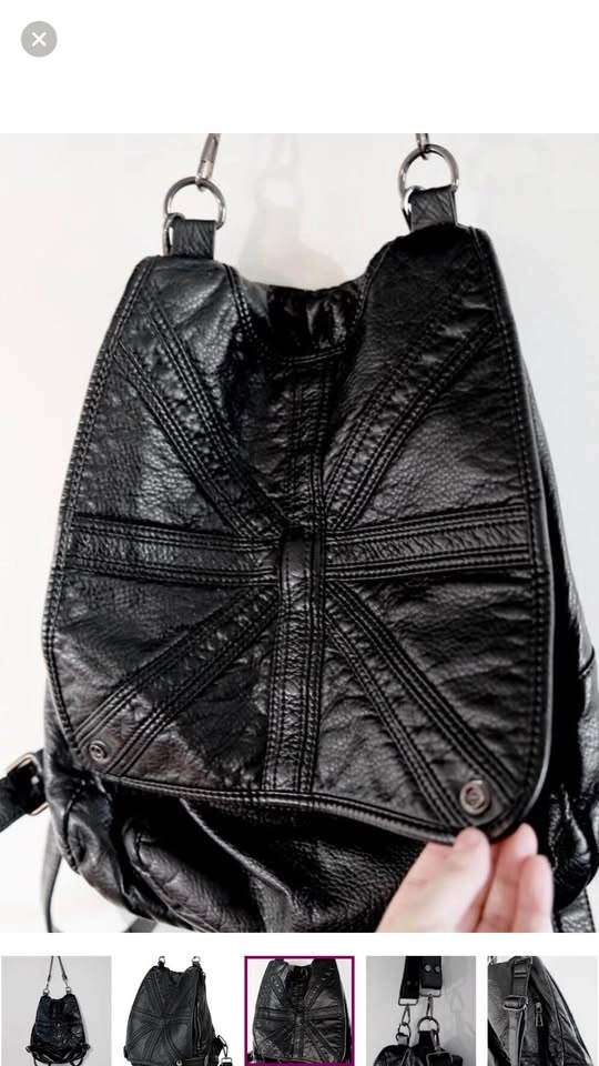 Faux Leather backpack/shoulder bag convertible - photo 3
