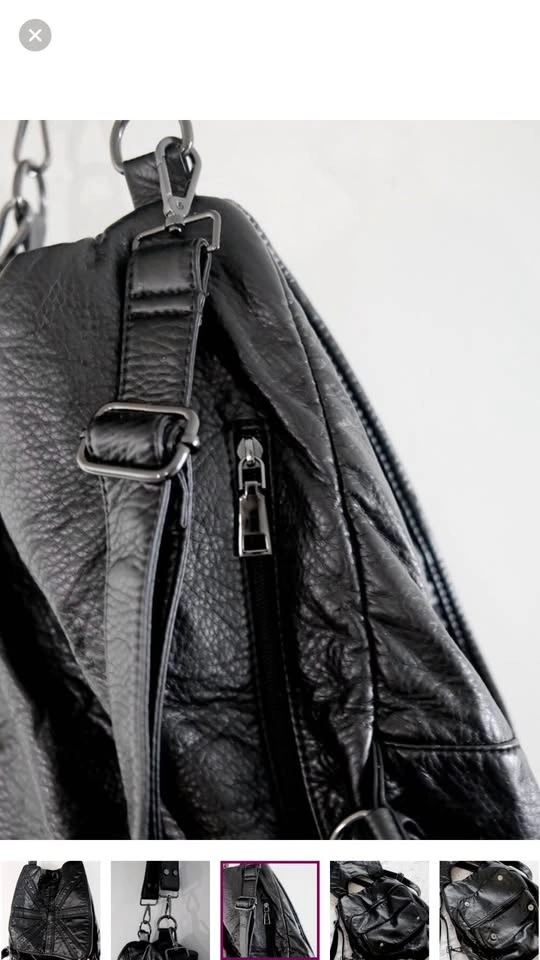 Faux Leather backpack/shoulder bag convertible - photo 5