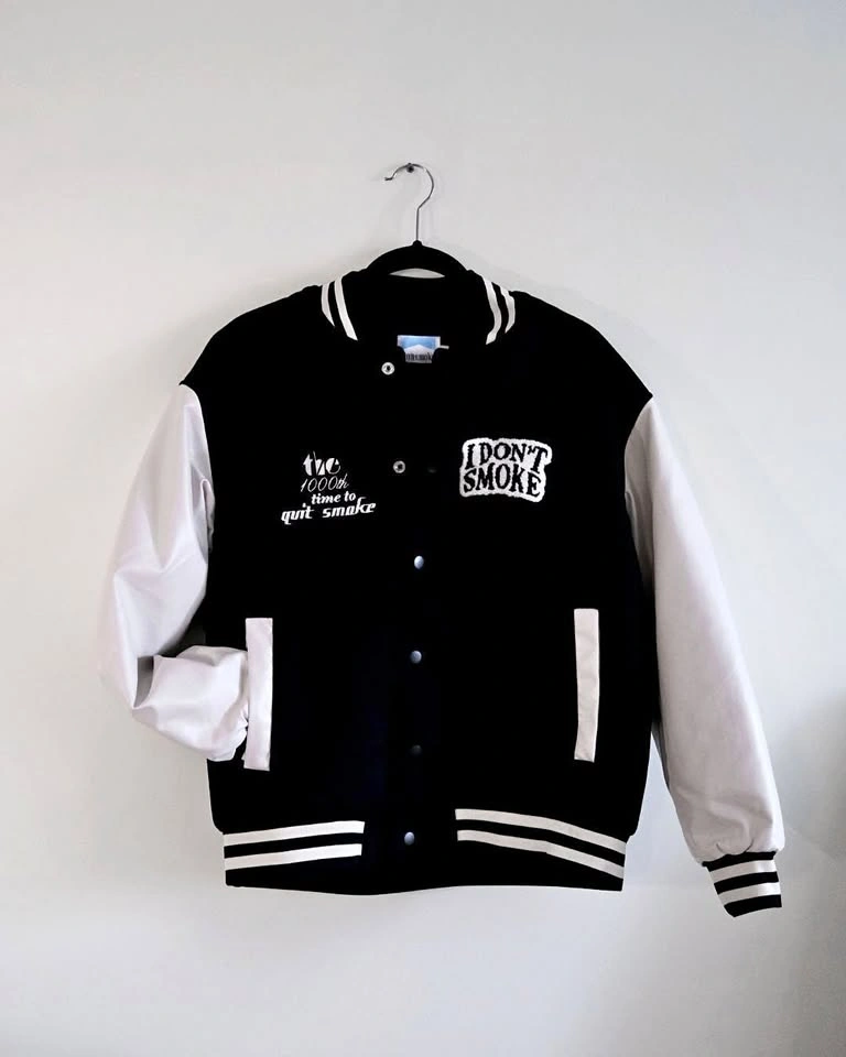 Don Smoke Wool and Leather Varsity Jacket Size S