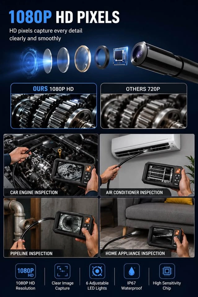 Brand New 1080P HD Borescope Inspection Camera – 4.3” Screen - photo 3