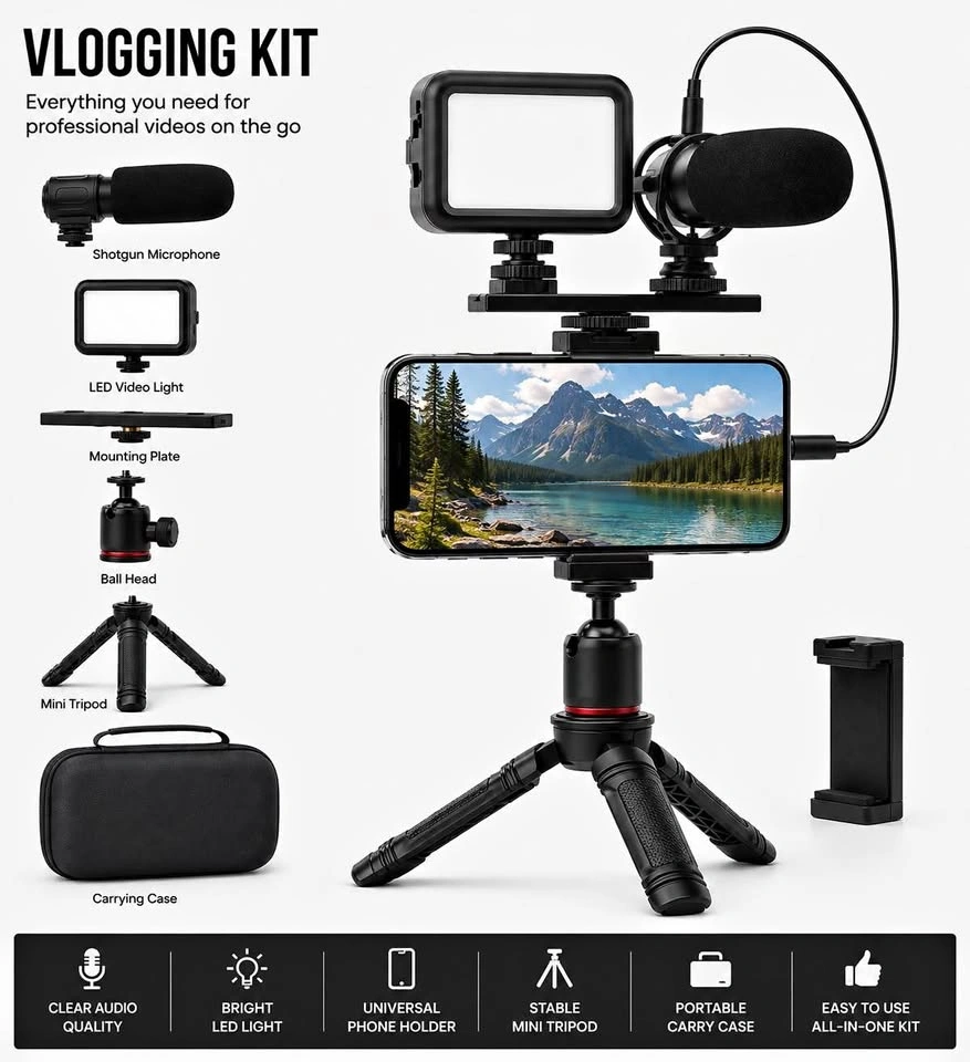 Movo iVlogger Complete Smartphone Video Kit for iPhone