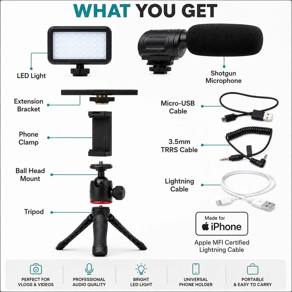 Movo iVlogger Complete Smartphone Video Kit for iPhone - photo 2