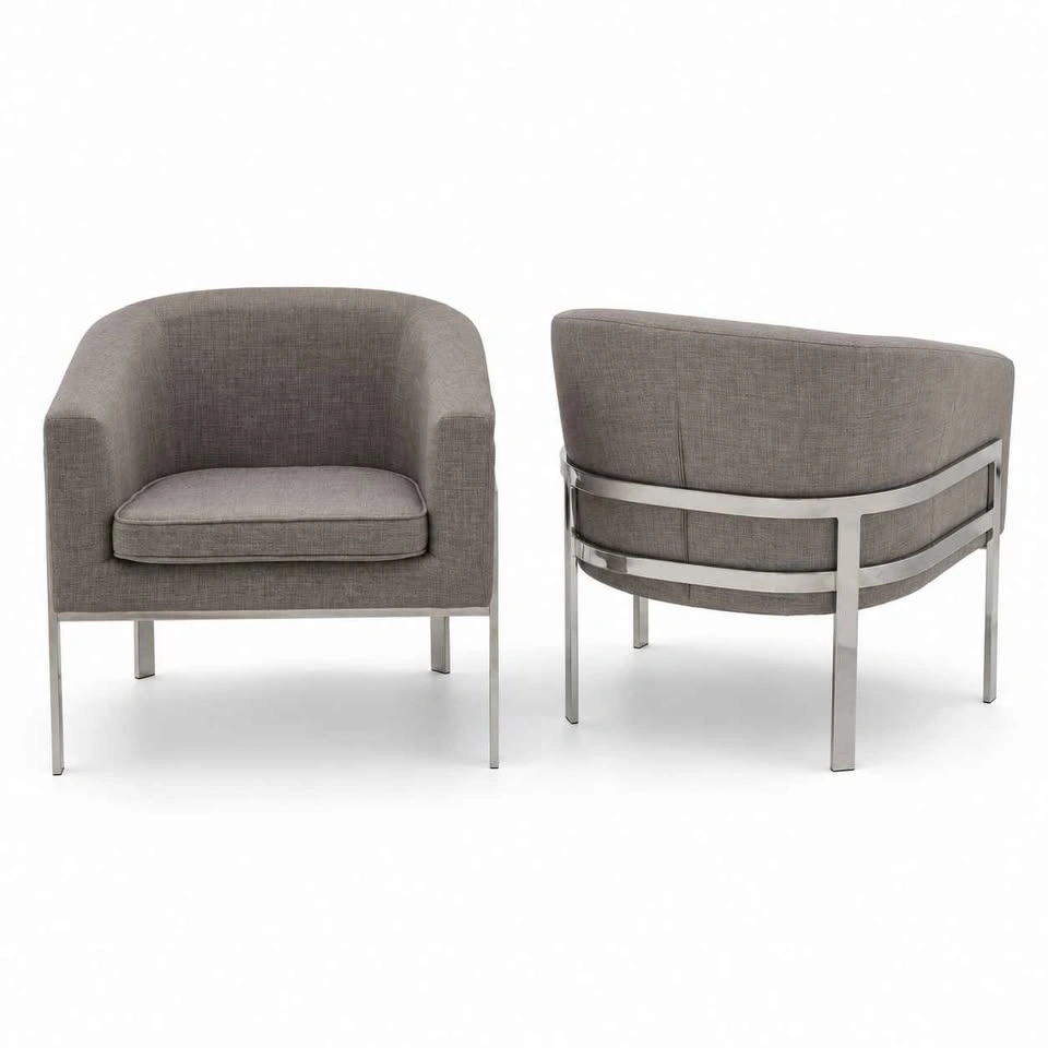 Luxury Designer Accent Armchairs – Gray Barrel Chairs
